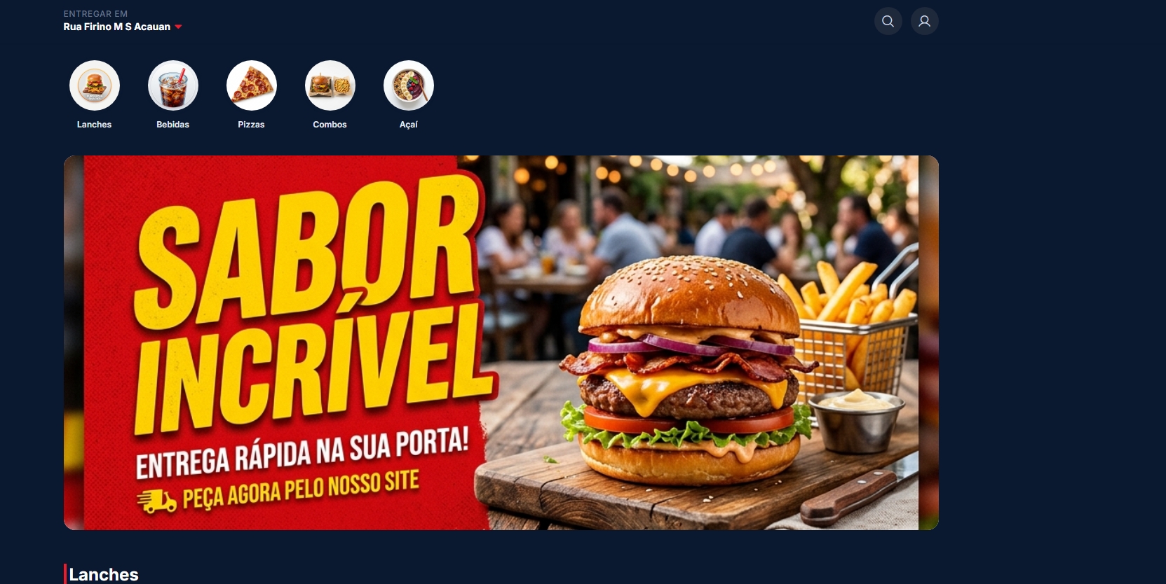 Lanches e entrega